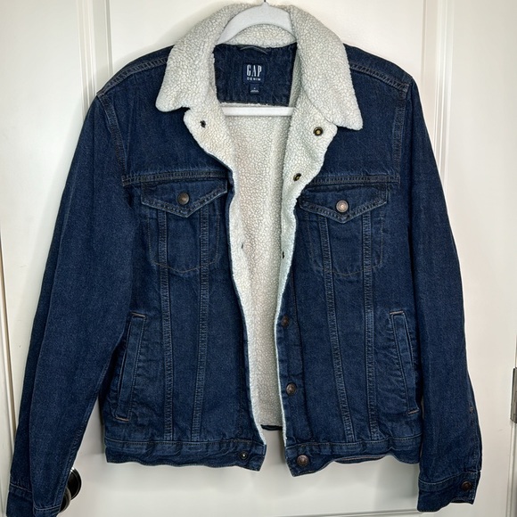 Gap Men’s 1969 icon sherpa-lined denim jacket M - Picture 2 of 14